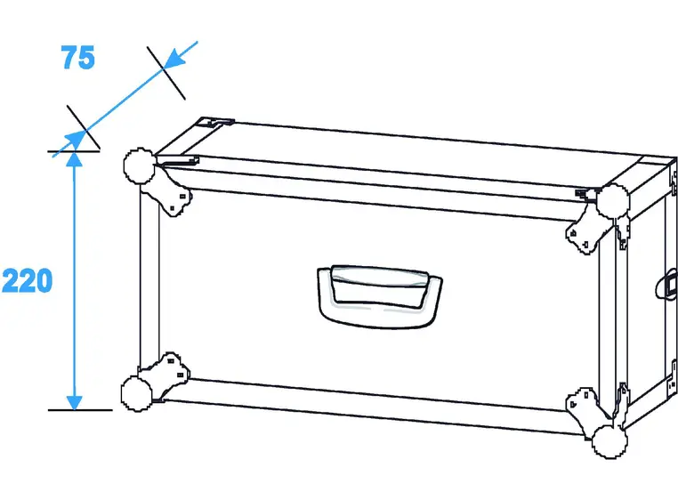 Effect rack CO DD, D:25cm, 4U, svart 